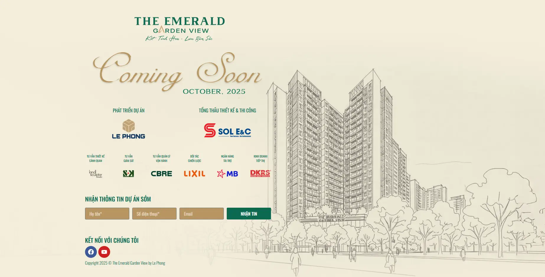 The Emerald Garden View – dự án căn hộ cao cấp tại Thuận An, Bình Dương, phát triển bởi Lê Phong Group, tổng thầu SOL E&C, đối tác CBRE, MB Bank.
